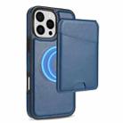 For iPhone 16 Pro Skin Feel Detachable Card Bag Magsafe Phone Case(Blue) - 1