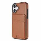 For iPhone 16 Plus Skin Feel Detachable Card Bag Magsafe Phone Case(Brown) - 2