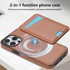 For iPhone 15 Pro Skin Feel Detachable Card Bag Magsafe Phone Case(Brown) - 2