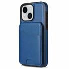 For iPhone 15 Skin Feel Detachable Card Bag Magsafe Phone Case(Blue) - 2