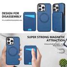 For iPhone 11 Pro Skin Feel Detachable Card Bag Magsafe Phone Case(Blue) - 3