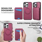 For iPhone 11 Pro Max Skin Feel Detachable Card Bag Magsafe Phone Case(Wine Red) - 3