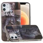 For iPhone 12 mini Painted Pattern TPU Protective Case(Cat Tiger) - 1