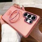 For Samsung Galaxy S25 Ultra 5G Rotation Holder MagSafe Phone Case(Pink) - 1