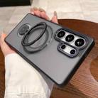 For Samsung Galaxy S25 Ultra 5G Rotation Holder MagSafe Phone Case(Black) - 1