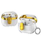 For Samsung Galaxy Buds3 / 3 Pro Electroplating Transparent Earphone Protective Case with Security Lock(Gold) - 1