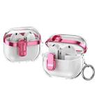 For Samsung Galaxy Buds3 / 3 Pro Electroplating Transparent Earphone Protective Case with Security Lock(Pink) - 1