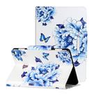 For Amazon Fire HD 8 (2020) Painted Pattern Horizontal Flip Leather Case with Holder(Blue and White Porcelain Butterfly) - 1