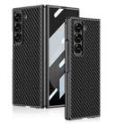 For Samsung Galaxy Z Fold6 Slim GKK Integrated Metal Paint Skin Feel Leather Full Coverage Phone Case(Carbon Fibre) - 1