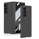 For Samsung Galaxy Z Fold6 Slim GKK Integrated Metal Paint Skin Feel Leather Full Coverage Phone Case(Black) - 1