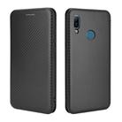 For Huawei Y6 (2019) / Honor Y6s Carbon Fiber Texture Horizontal Flip TPU + PC + PU Leather Case with Card Slot(Black) - 2