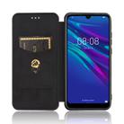 For Huawei Y6 (2019) / Honor Y6s Carbon Fiber Texture Horizontal Flip TPU + PC + PU Leather Case with Card Slot(Black) - 3