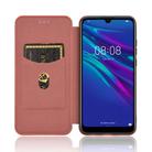 For Huawei Y6 (2019) / Honor Y6s Carbon Fiber Texture Horizontal Flip TPU + PC + PU Leather Case with Card Slot(Brown) - 3