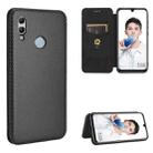 For Huawei Honor 10 Lite / P smart (2019) Carbon Fiber Texture Horizontal Flip TPU + PC + PU Leather Case with Card Slot(Black) - 1