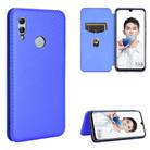 For Huawei Honor 10 Lite / P smart (2019) Carbon Fiber Texture Horizontal Flip TPU + PC + PU Leather Case with Card Slot(Blue) - 1