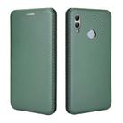 For Huawei Honor 10 Lite / P smart (2019) Carbon Fiber Texture Horizontal Flip TPU + PC + PU Leather Case with Card Slot(Green) - 2