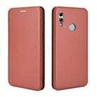 For Huawei Honor 10 Lite / P smart (2019) Carbon Fiber Texture Horizontal Flip TPU + PC + PU Leather Case with Card Slot(Brown) - 2