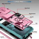 For Samsung Galaxy S25 Ultra 5G Sliding Camshield TPU Hybrid PC Phone Case with Holder(Pink+Green) - 2