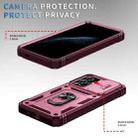 For Samsung Galaxy S25+ 5G Sliding Camshield TPU Hybrid PC Phone Case with Holder(Pink+Rose Red) - 3