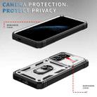 For Samsung Galaxy S25 5G Sliding Camshield TPU Hybrid PC Phone Case with Holder(White+Black) - 3