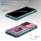 For Samsung Galaxy S25 5G Sliding Camshield TPU Hybrid PC Phone Case with Holder(Pink+Green) - 3