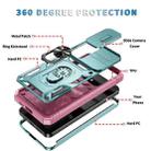 For Samsung Galaxy S25 5G Sliding Camshield TPU Hybrid PC Phone Case with Holder(Green+Pink) - 2