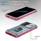 For Samsung Galaxy S25 5G Sliding Camshield TPU Hybrid PC Phone Case with Holder(Green+Pink) - 3