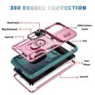 For Samsung Galaxy S25 Edge 5G Sliding Camshield TPU Hybrid PC Phone Case with Holder(Pink+Green) - 2