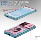 For Samsung Galaxy S25 Edge 5G Sliding Camshield TPU Hybrid PC Phone Case with Holder(Pink+Green) - 3
