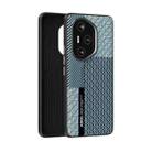 For Honor 300 Pro ABEEL 6D Micro Relief Phone Case(Carbon Fiber Blue) - 1