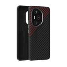 For Honor 300 Pro ABEEL C Carbon Fiber Series 6D Micro Relief Phone Case(Black Red) - 1