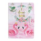 For Huawei MediaPad T3 10 Painted Pattern Horizontal Flip Leather Case with Holder(Leaves Flamingo) - 2