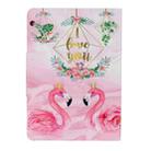 For Huawei MediaPad T3 10 Painted Pattern Horizontal Flip Leather Case with Holder(Leaves Flamingo) - 3