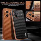 For Redmi K80 AZNS Electroplated Edge Carbon Fiber Texture Phone Case(Brown) - 3