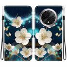 For OPPO A3 Pro 5G / K12X 5G Crystal Texture Colored Drawing Leather Phone Case(Magnolia) - 1