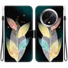 For OPPO A3 Pro 5G / K12X 5G Crystal Texture Colored Drawing Leather Phone Case(Colored Leaves) - 1