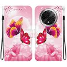 For OPPO A3 Pro 5G / K12X 5G Crystal Texture Colored Drawing Leather Phone Case(Pink Butterflies) - 1