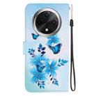 For OPPO A3 Pro 5G / K12X 5G Crystal Texture Colored Drawing Leather Phone Case(Blue Butterflies) - 3