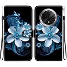 For OPPO A3 Pro 5G / K12X 5G Crystal Texture Colored Drawing Leather Phone Case(Black Orchid) - 1