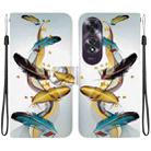 For OPPO A60 4G Crystal Texture Colored Drawing Leather Phone Case(Gold Butterfly Feathers) - 1