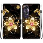 For OPPO A60 4G Crystal Texture Colored Drawing Leather Phone Case(Gold Flower) - 1