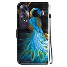 For OPPO A60 4G Crystal Texture Colored Drawing Leather Phone Case(Peacock) - 3