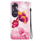 For OPPO A60 4G Crystal Texture Colored Drawing Leather Phone Case(Pink Butterflies) - 3