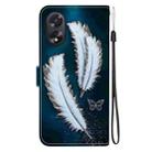 For OPPO A38 4G / A18 Crystal Texture Colored Drawing Leather Phone Case(White Butterfly Feathers) - 3