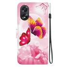 For OPPO A38 4G / A18 Crystal Texture Colored Drawing Leather Phone Case(Pink Butterflies) - 3