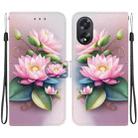 For OPPO A38 4G / A18 Crystal Texture Colored Drawing Leather Phone Case(Lotus) - 1