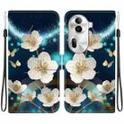 For OPPO Reno11 Pro Global Crystal Texture Colored Drawing Leather Phone Case(Magnolia) - 1