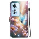 For OPPO Reno11 F Global Crystal Texture Colored Drawing Leather Phone Case(Butterfly Love Flower) - 3