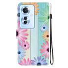For OPPO Reno11 F Global Crystal Texture Colored Drawing Leather Phone Case(Sunflowers) - 3