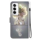 For OPPO Reno12 5G Global Crystal Texture Colored Drawing Leather Phone Case(Elephants) - 3
